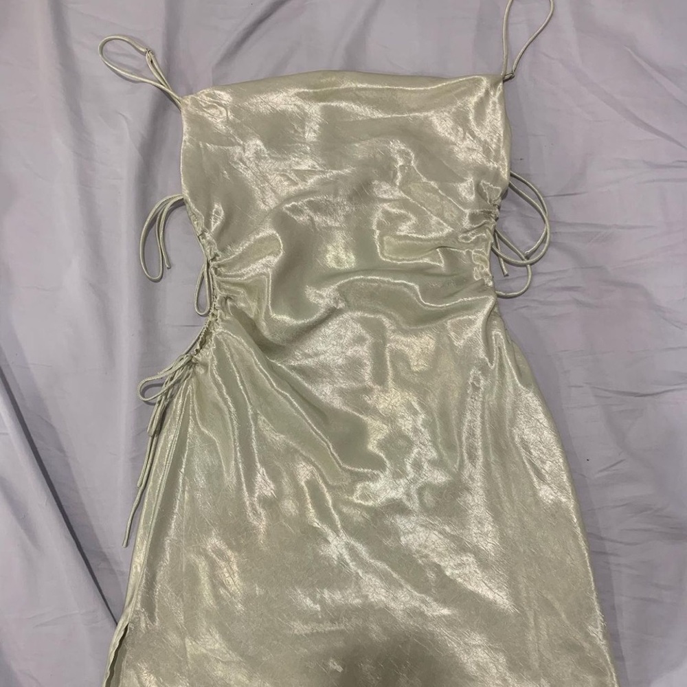 Sage Green Satin Dress